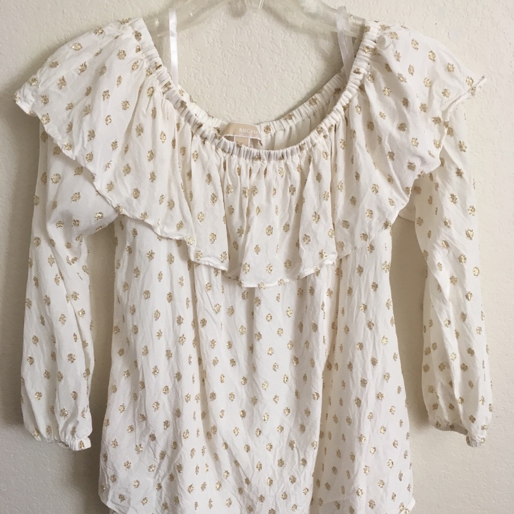 Michael Kors 3/4 sleeve off the shoulder blouse